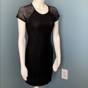Armani Exchange Short Sleeve Black Body Con Dress